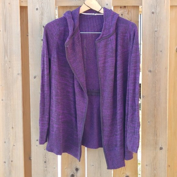 Lululemon Peace Of Mind Wrap with Hood Size 4 Black Grape Tender Violet - Picture 2 of 9